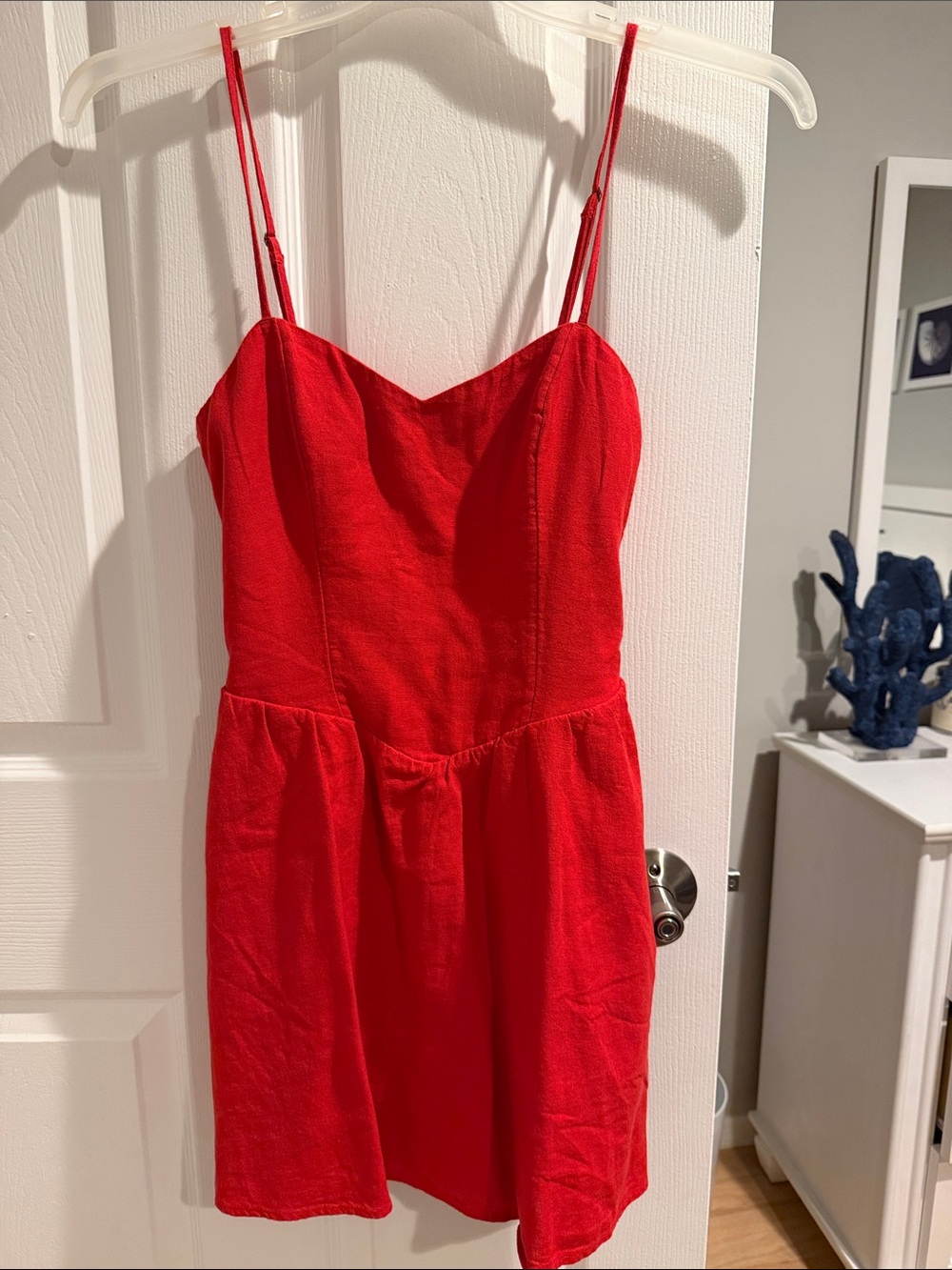 Red Spaghetti Strap Mini Dress